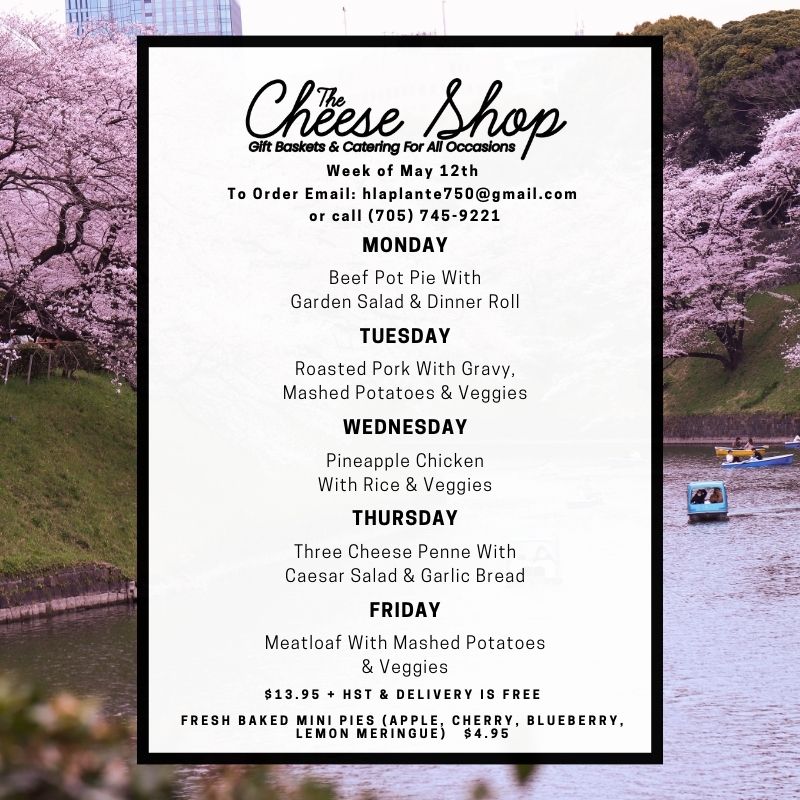 The Cheese Shop Menu April 14