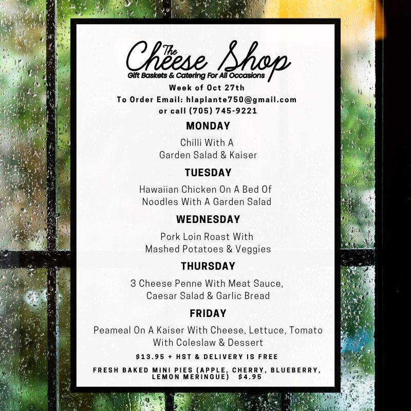 The Cheese Shop Menu