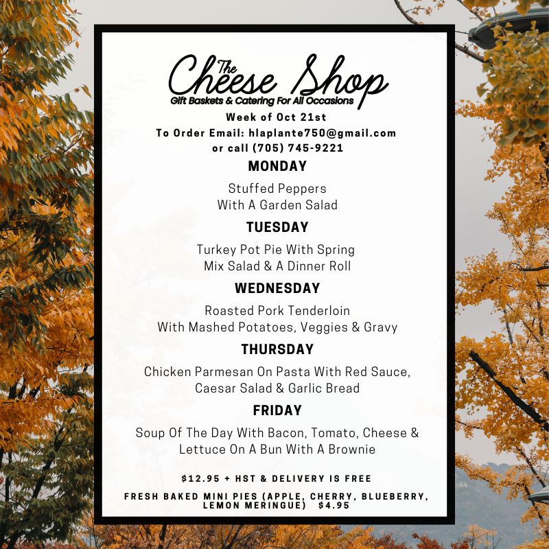 The Cheese Shop Menu