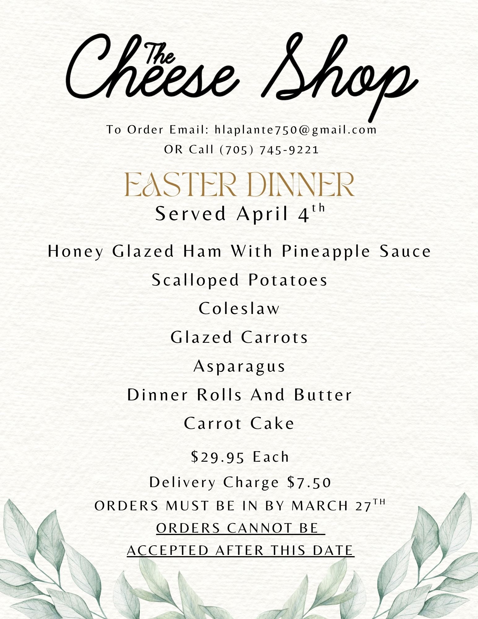The Cheese Shop Menu