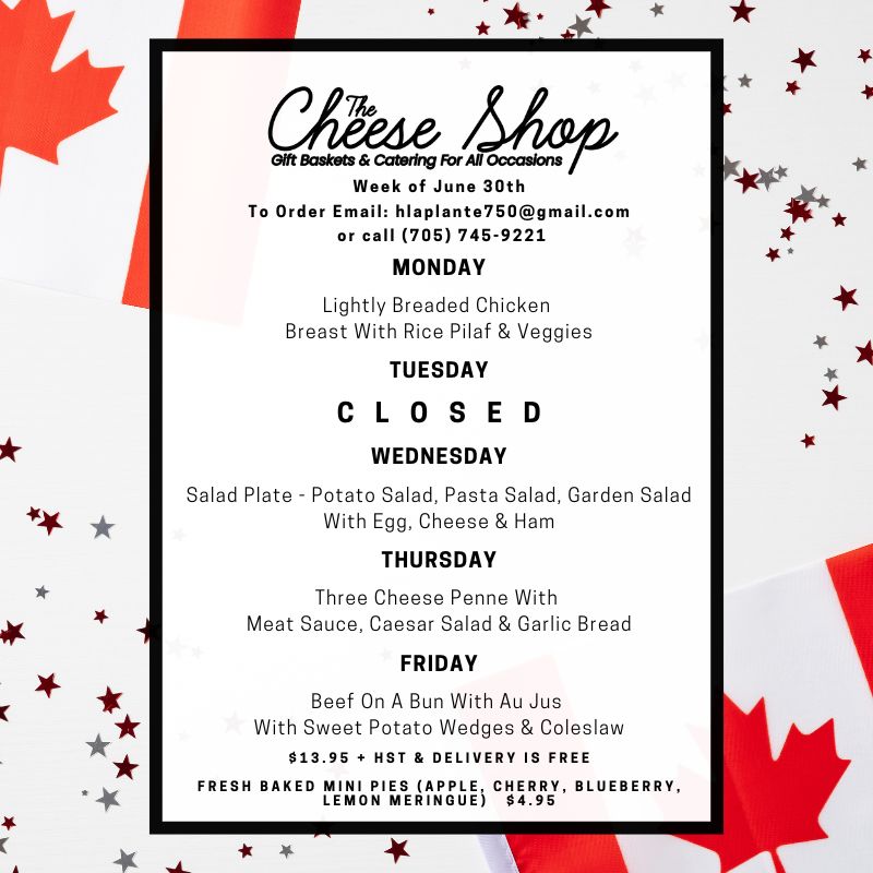 The Cheese Shop Menu