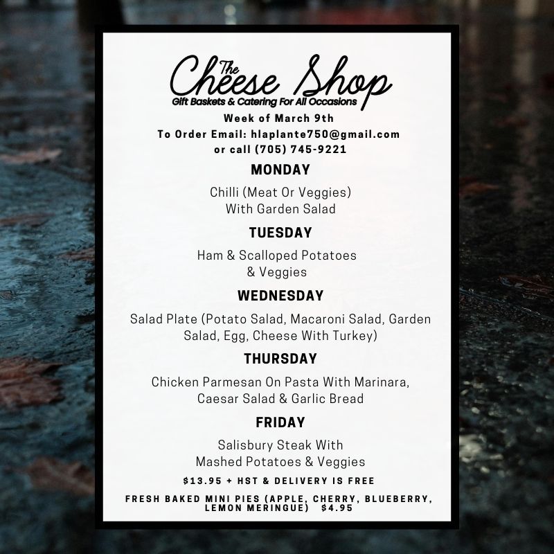 The Cheese Shop Menu
