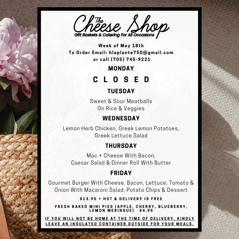 The Cheese Shop Menu