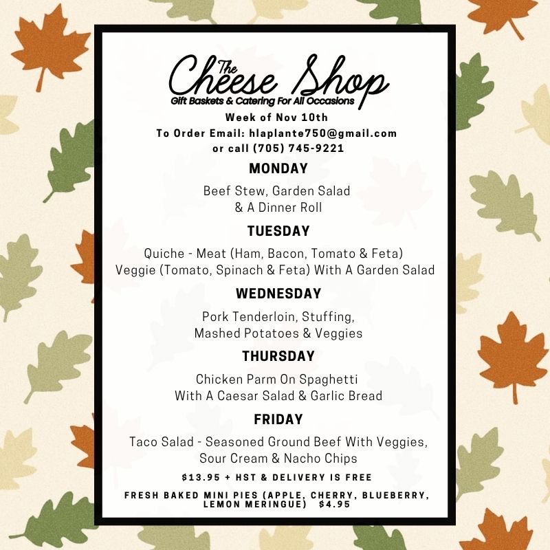 The Cheese Shop Menu