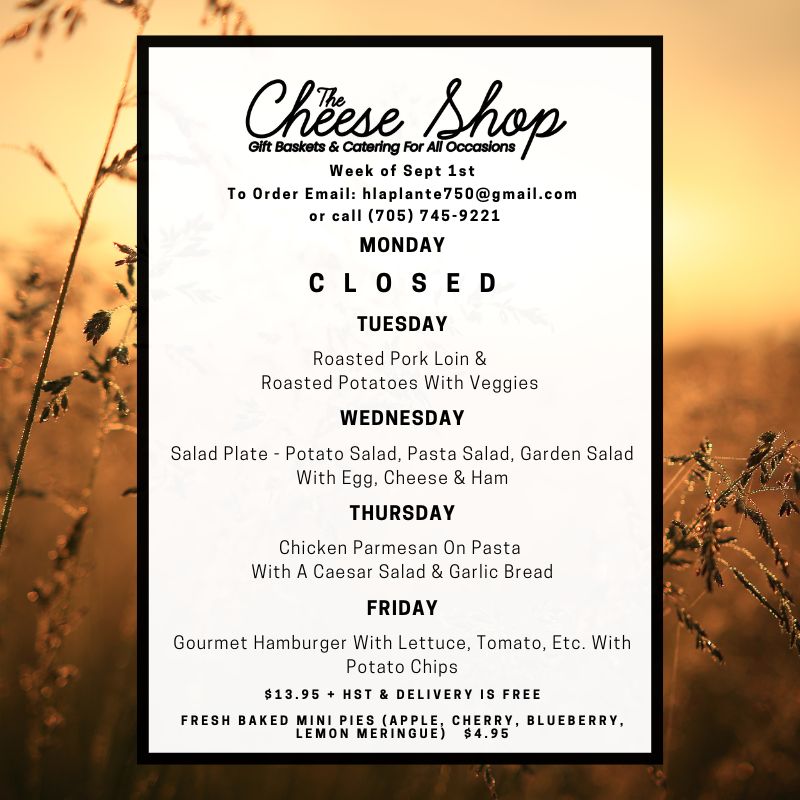 The Cheese Shop Menu